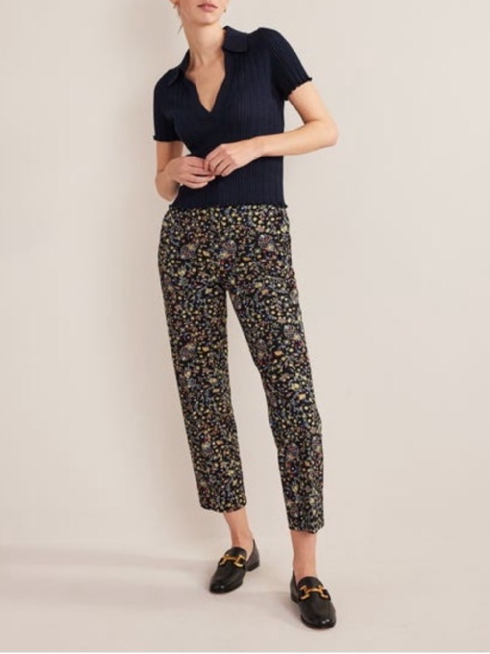 Boden Bi-Stretch Straight Tapered Wildflower Pants